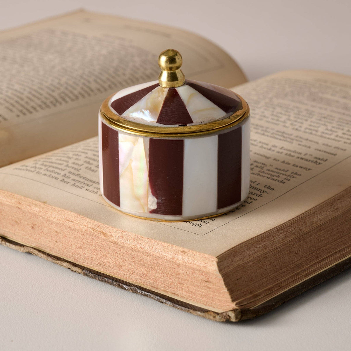 Mother of Pearl Circus Tent Box - Maroon
