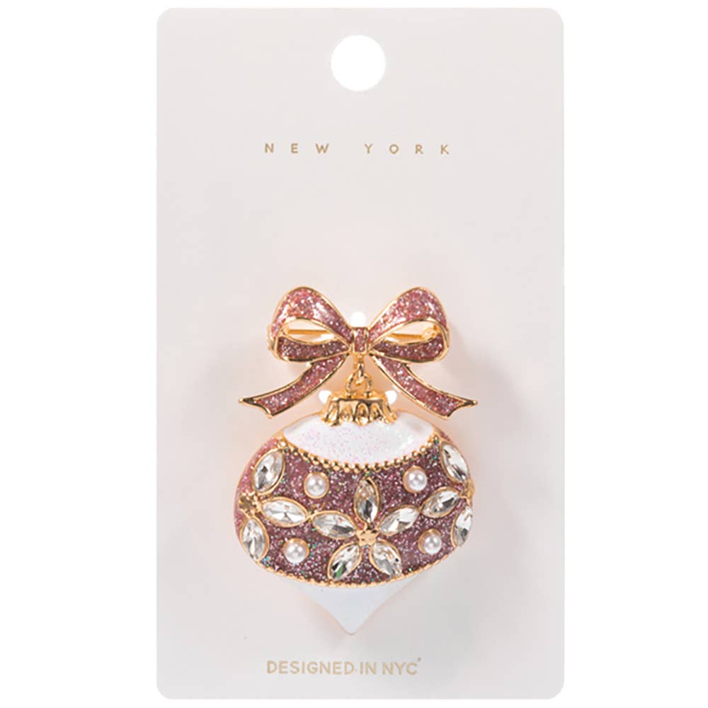 Christmas Bow Ornament Pin Brooch