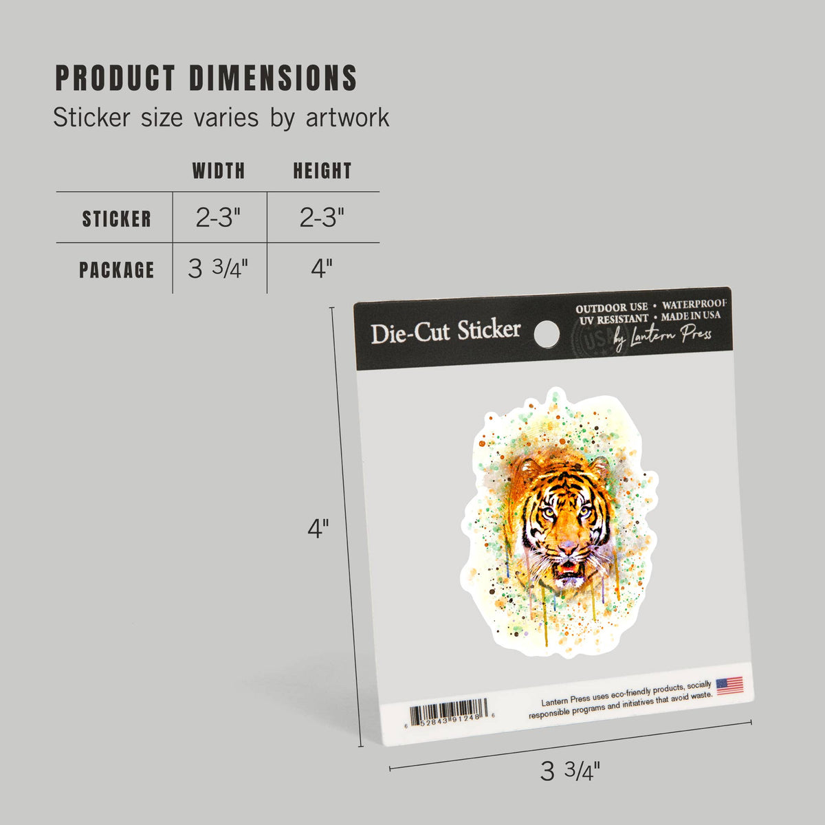 STICKERS Tiger Watercolor