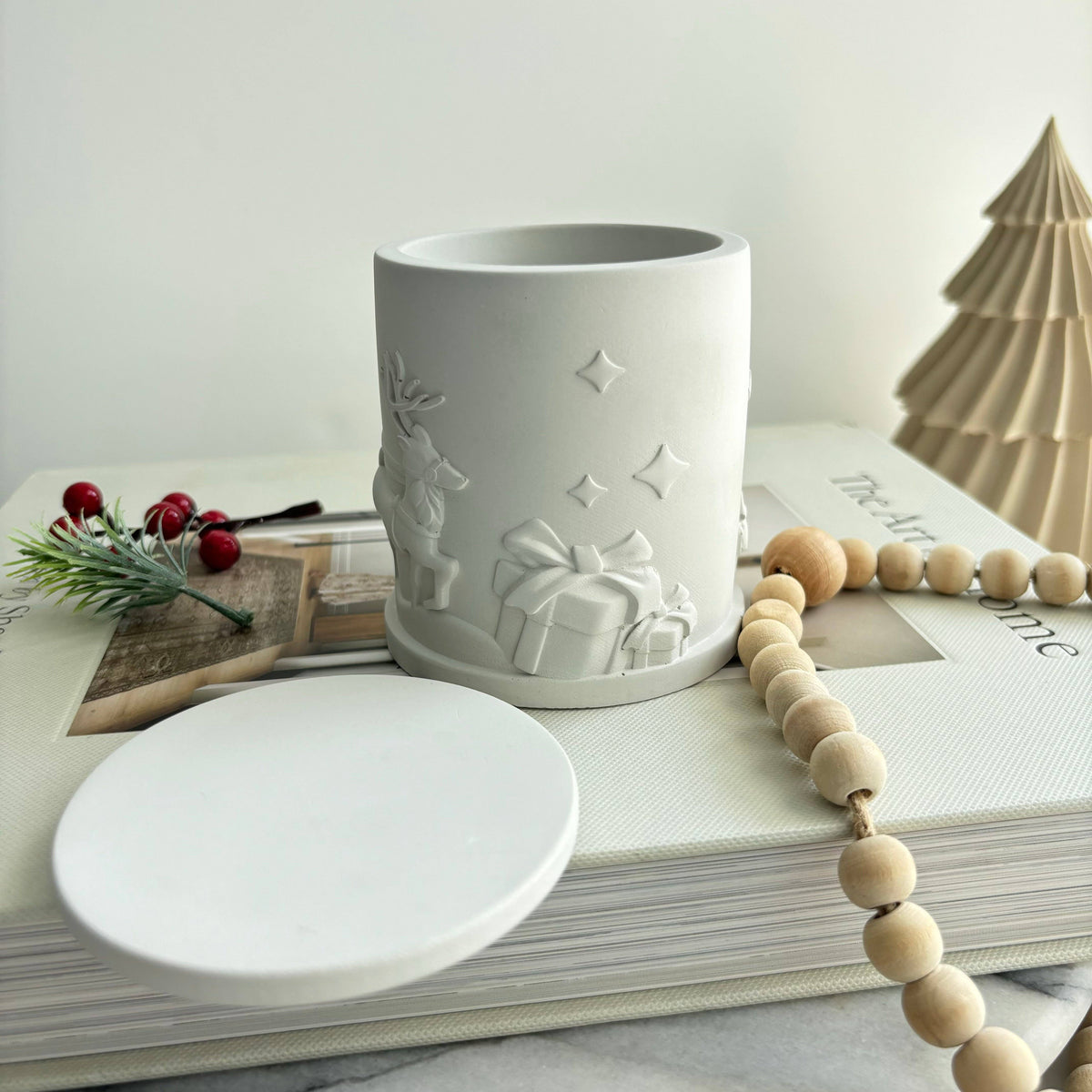 Santa Sleigh Candle Pot | Christmas Decor | Winter|  Holiday