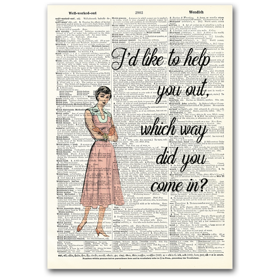 Art Print | Dictionary Page | Vintage | I'd Like to Help