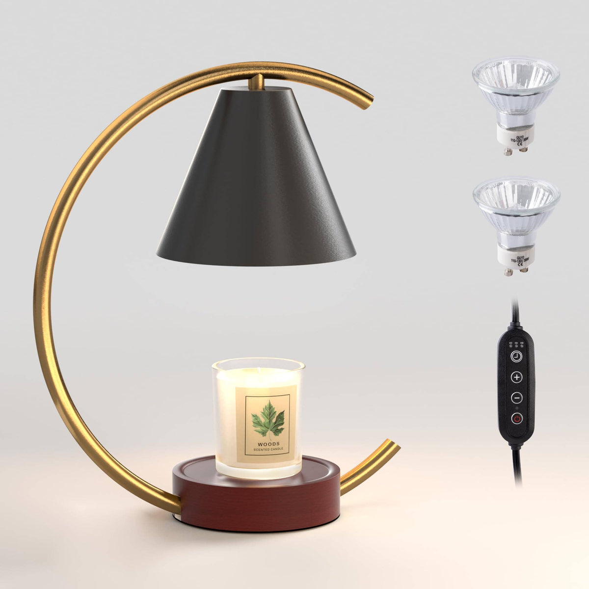 Dimmable Candle Warmer Lamp Candle Holder: Black