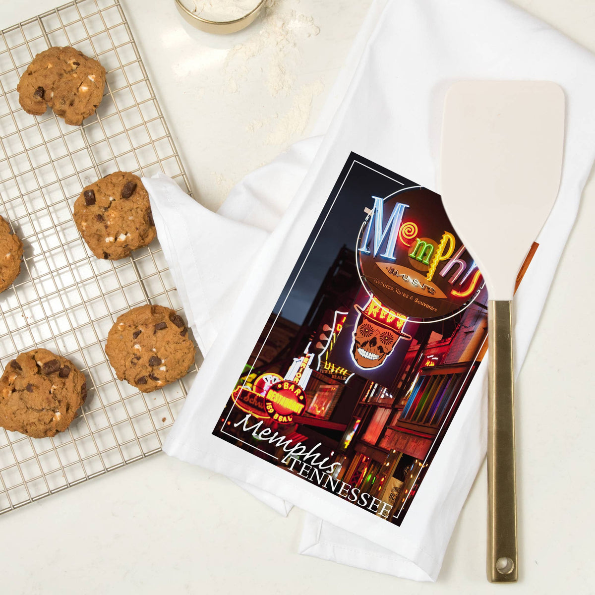 ORGANIC TEA TOWEL Memphis, Tennesseee, Beale Street