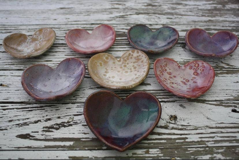 Ceramic Pottery Heart Bowls