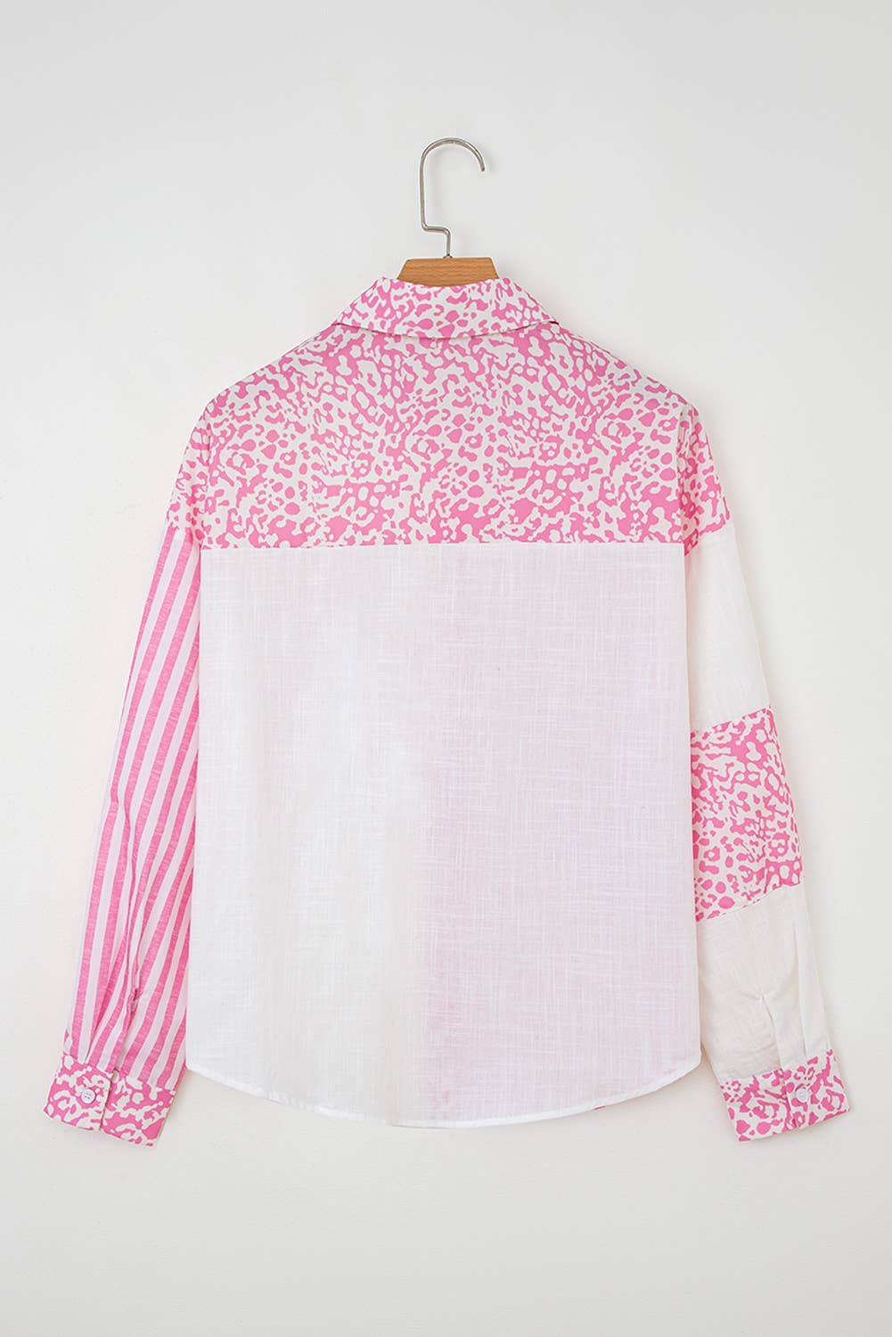 Leopard Striped Western Patchwork Button-up Shirt (S-4X)