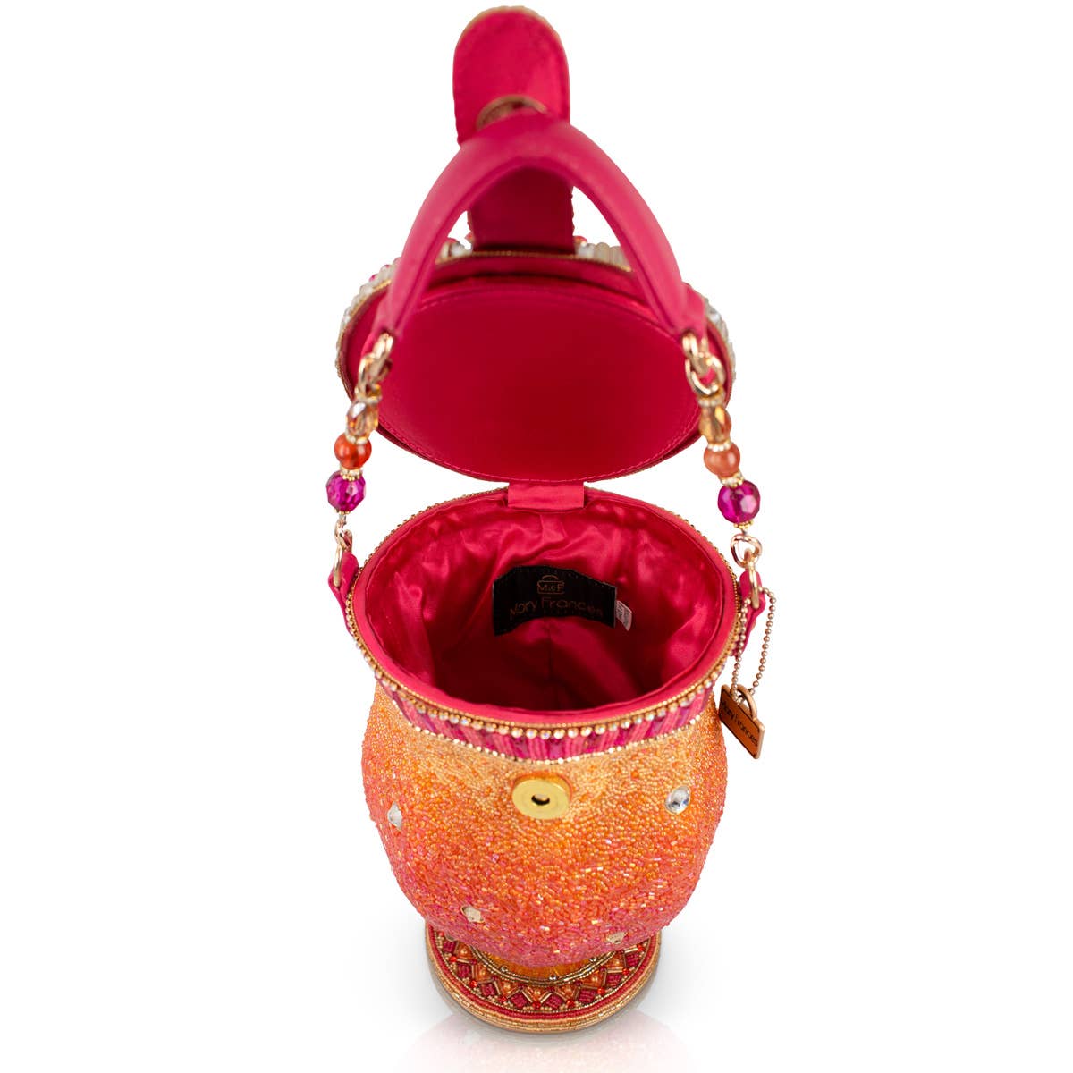 Paradise Punch Tropical Drink Top Handle Beaded Bag