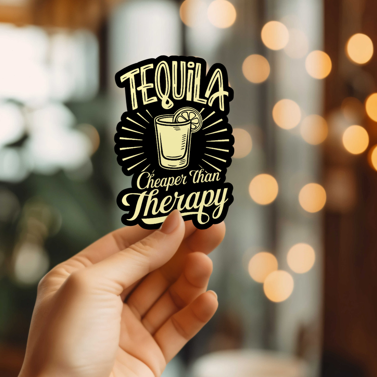 Funny Tequila Cheaper Than Therapy Vinyl Sticker