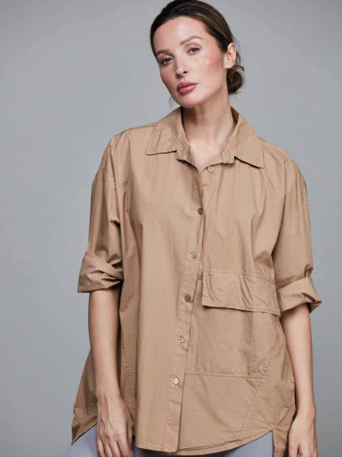 Pocket Cotton Short Shirt