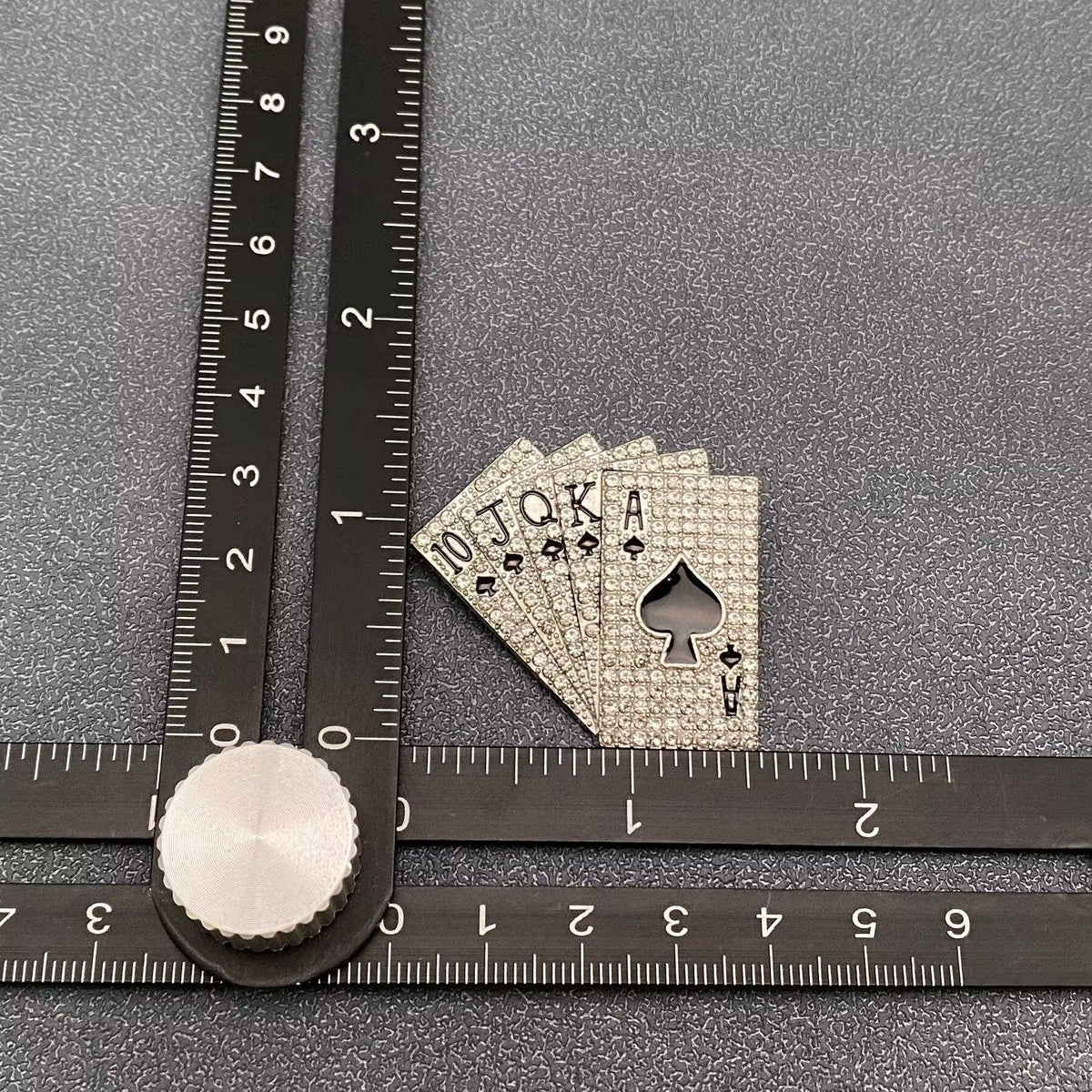 Rhinestone Poker Straight Flush Brooch