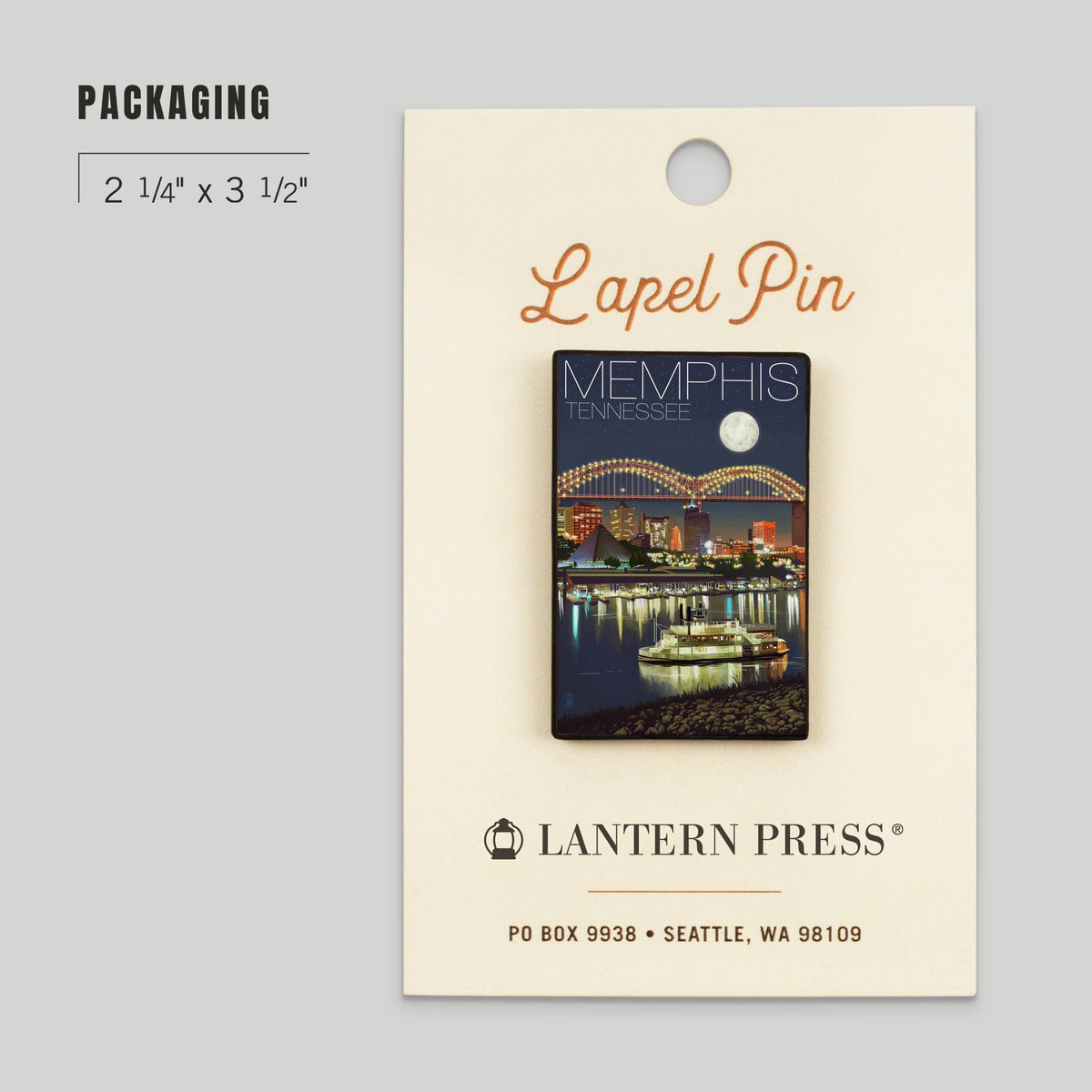 Skyline at Night, Memphis, Tn, Lapel Pin