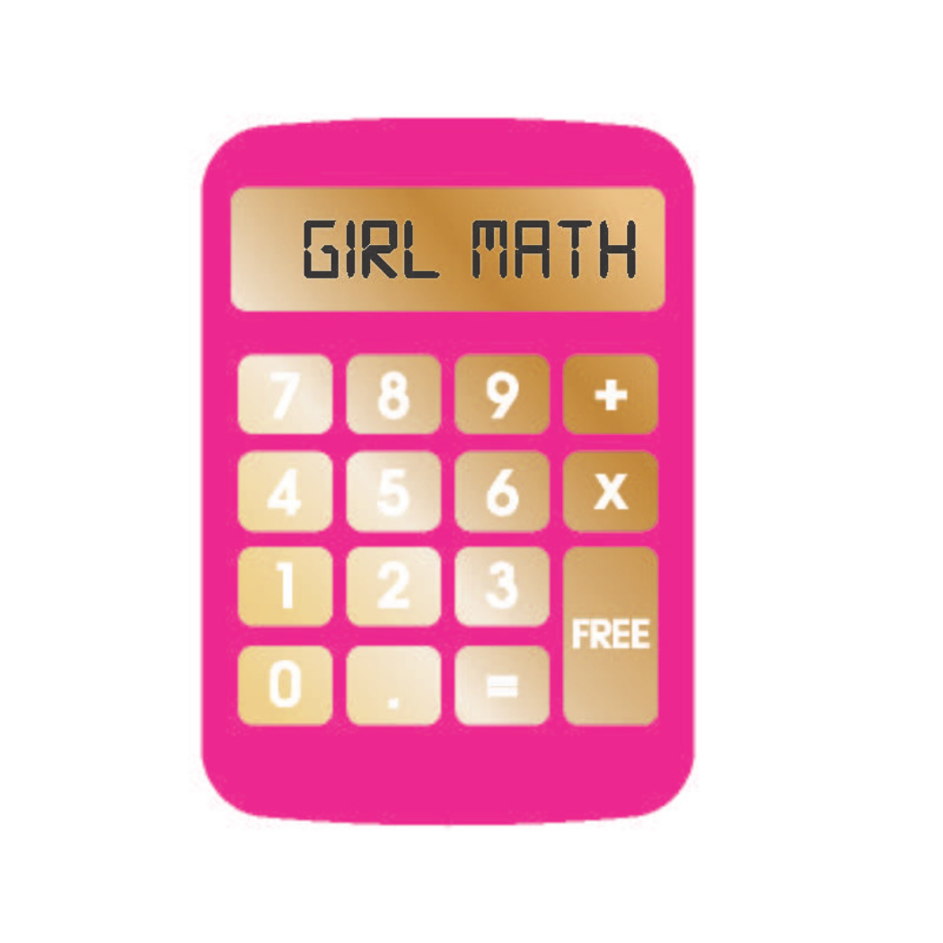 Girl Math - Calculator Vinyl Sticker, Funny Gift