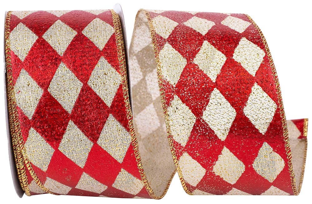 Harlequin Diamond Glimmer Deluxe Wired Edge, Red/gold