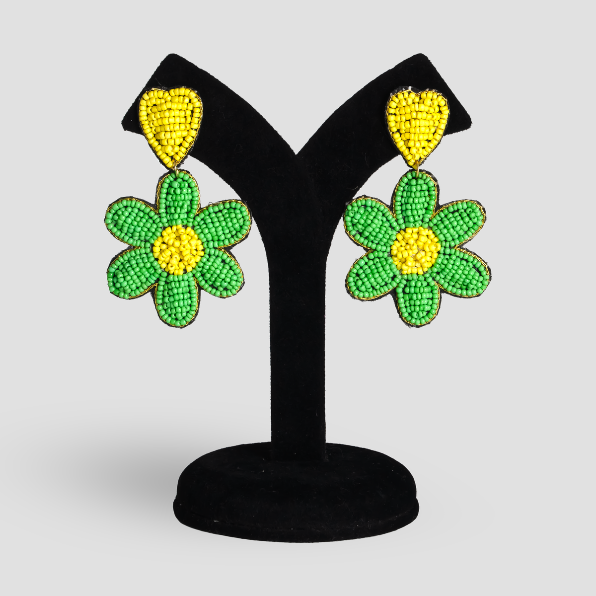 Green Floral Earrings