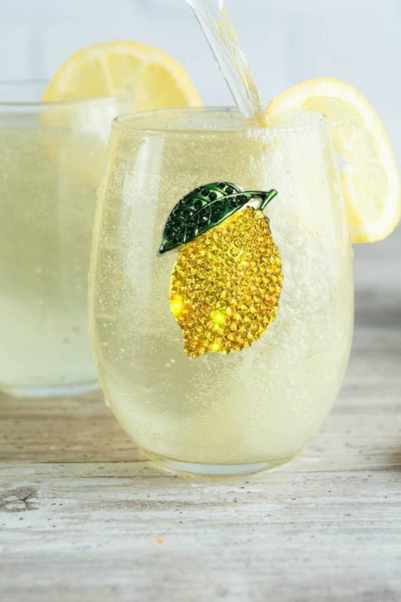 Lemon Stemless Wine Glass