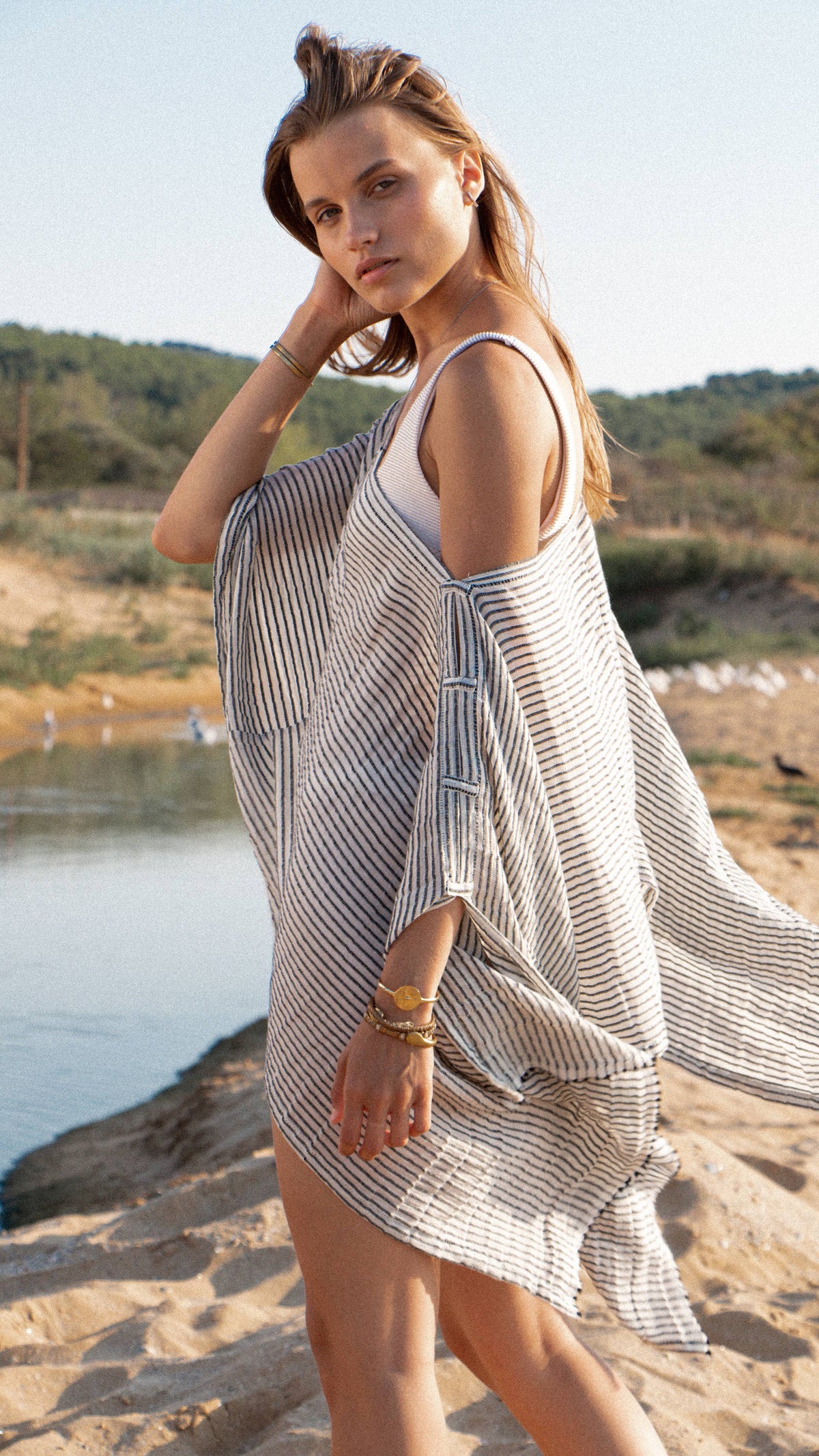 Ava Kimono - Black Stripes | 100% Turkish Cotton 100% Turkis: One Size / Black Stripes