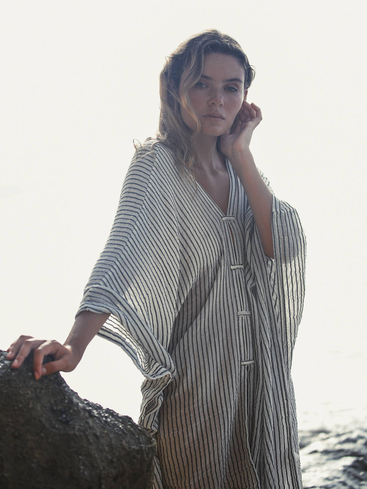 Ava Kimono - Black Stripes | 100% Turkish Cotton 100% Turkis: One Size / Black Stripes