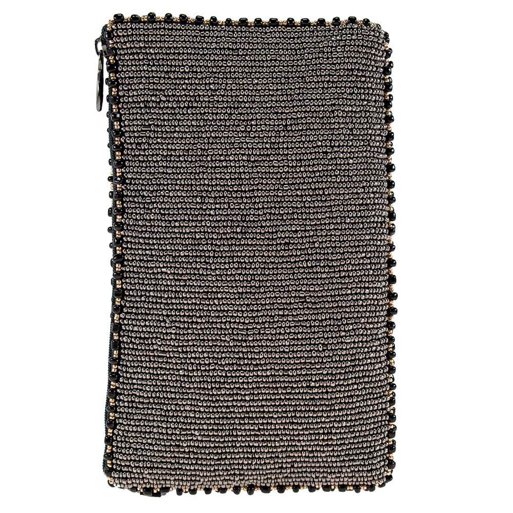 Bee Awesome Beaded Bumble Bees Crossbody Phone Bag