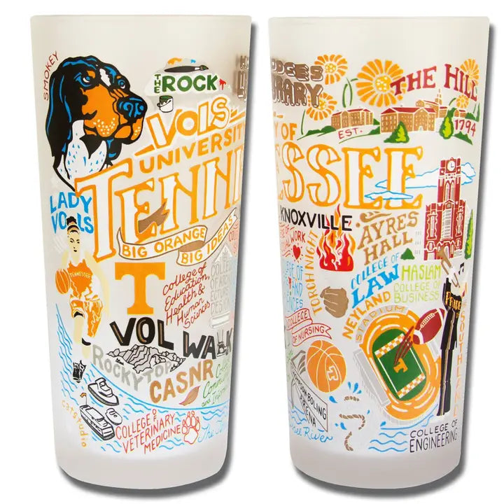 Team Sports / University Frosted Drinking Glass - set of 2