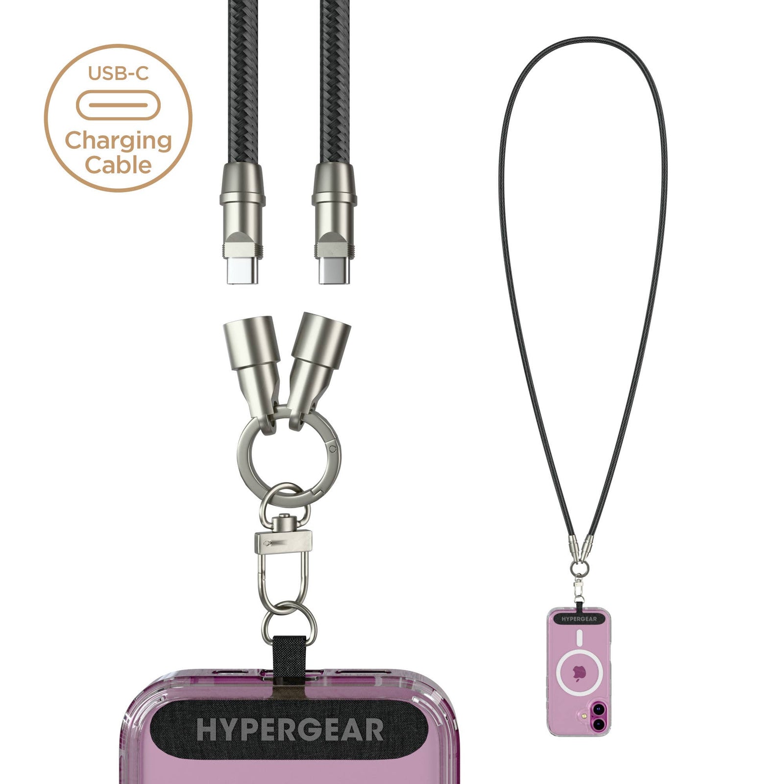2-in-1 Universal Crossbody Phone Strap and Charging Cable
