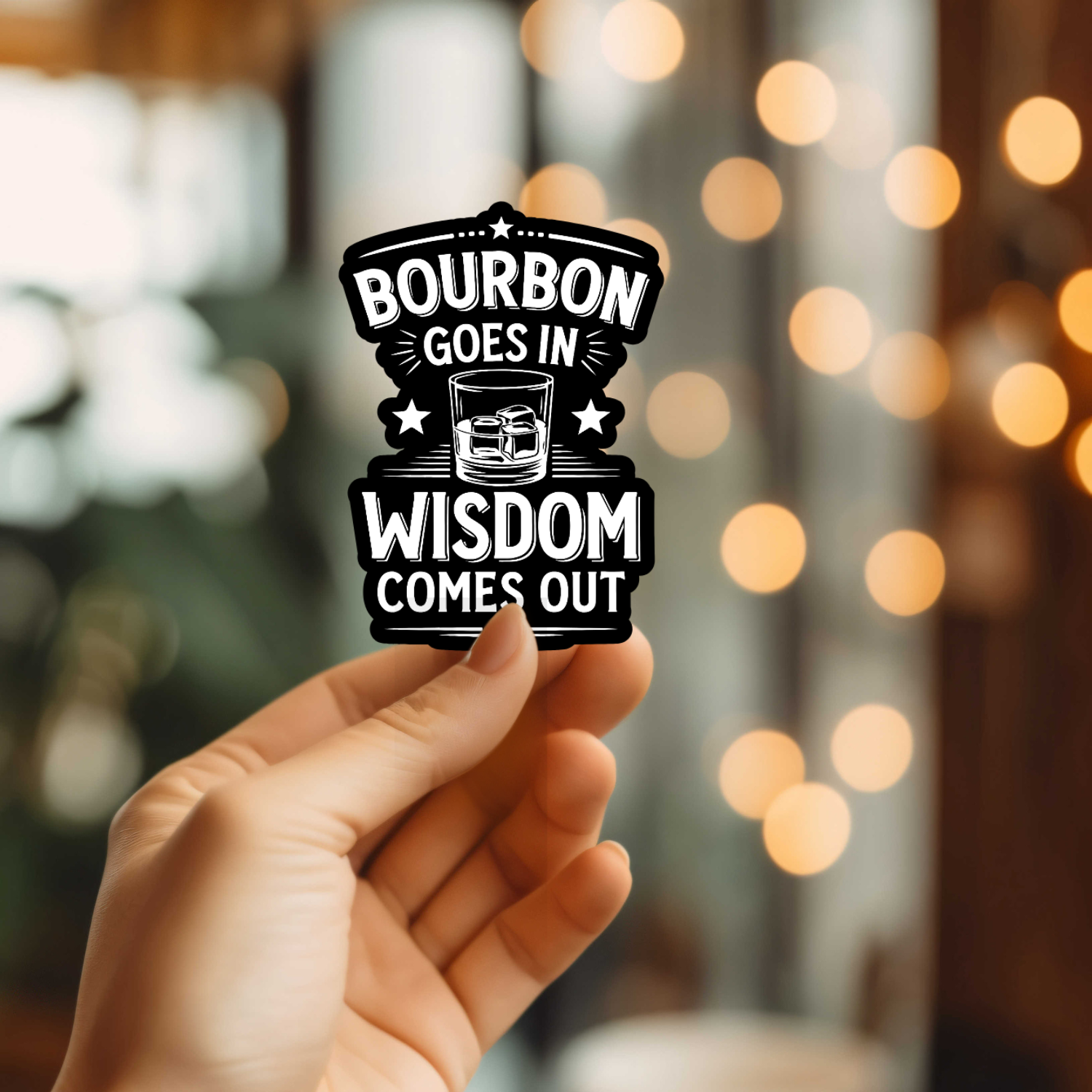 Funny Bourbon Goes In Vinyl Sticker
