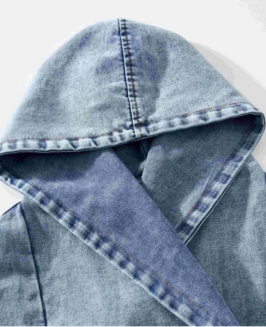 Hooded Wrap Jean Jacket ~ 1 Dk Wash