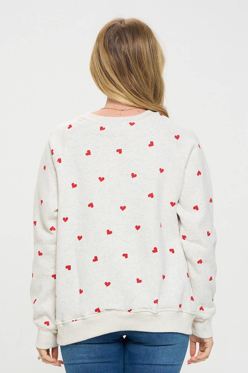 HEART PRINT SWEATSHIRT