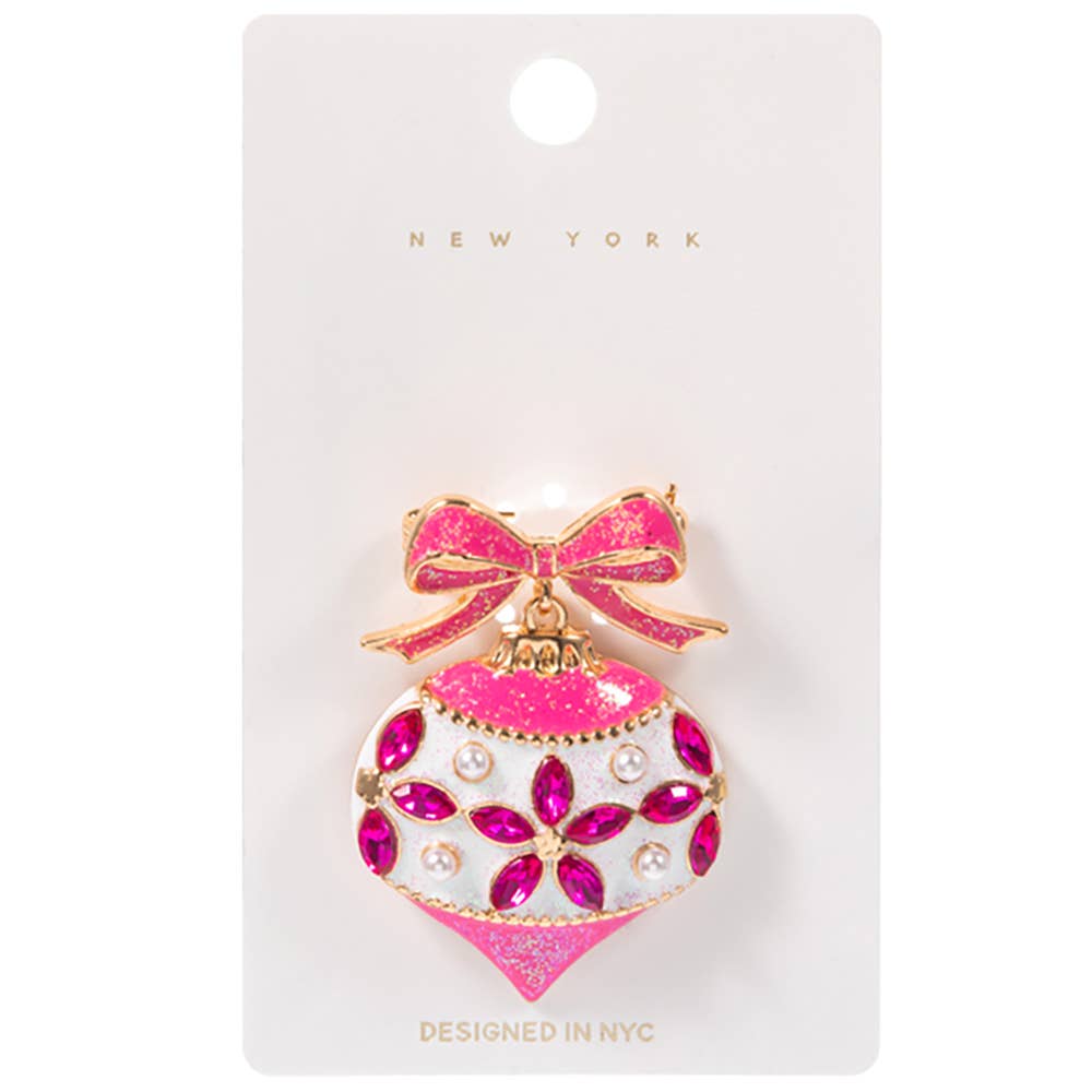 Christmas Bow Ornament Pin Brooch