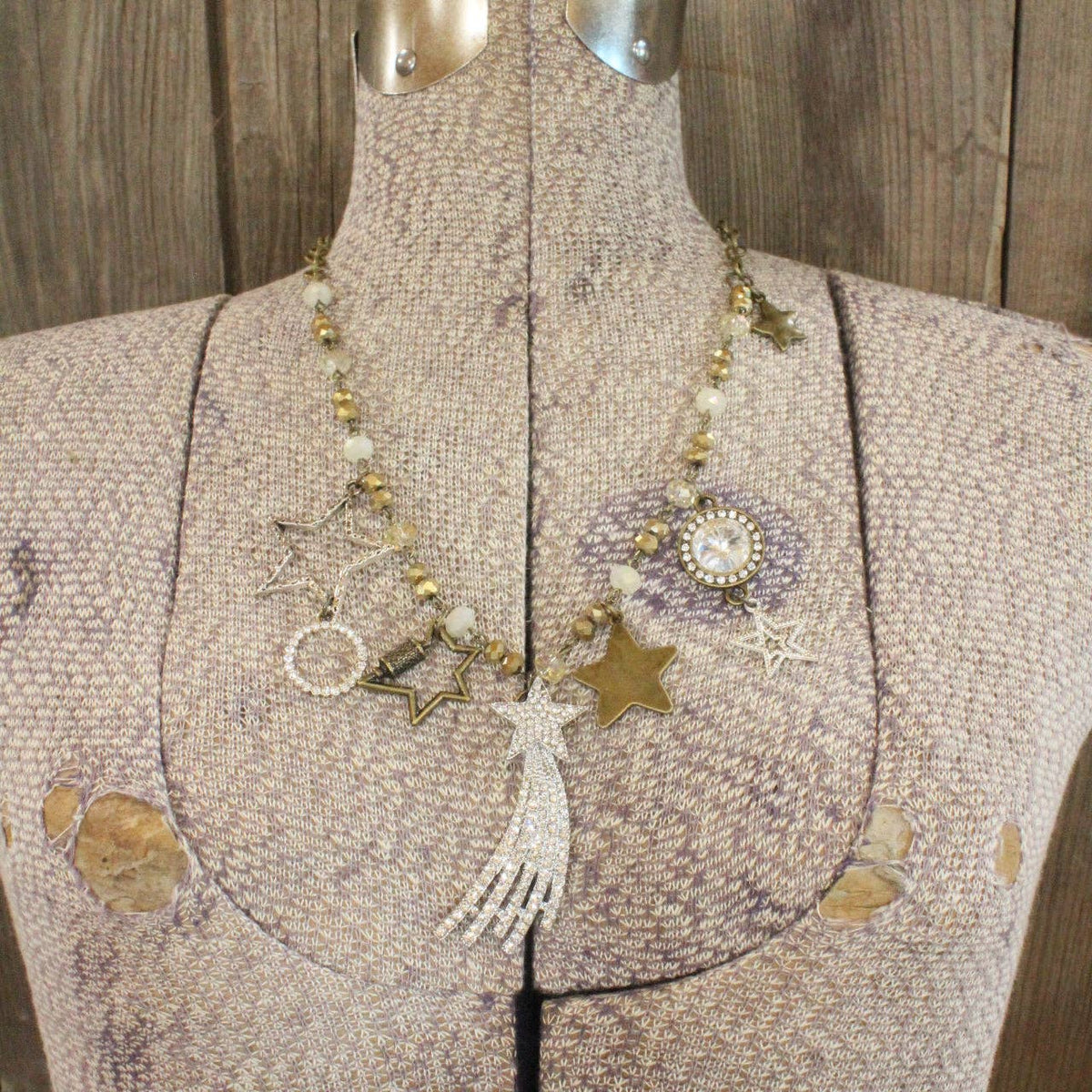 Falling Stars Charm&#39;d Necklace