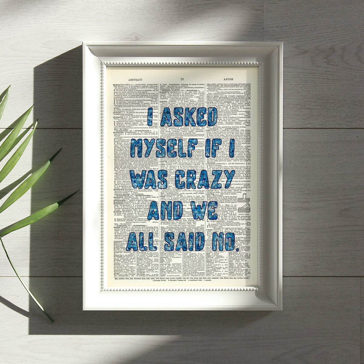 Art Print Dictionary Page | Vintage | I Asked Myself If