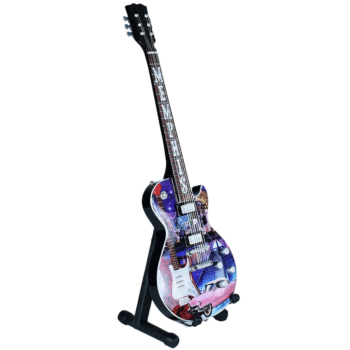 Memphis Guitar - Collage 10" Tall with Stand