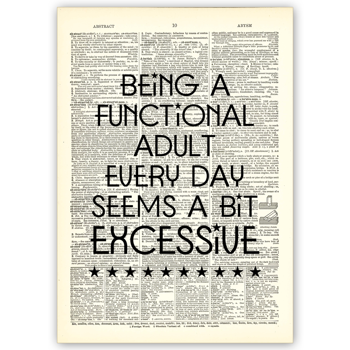 Art Print Dictionary Page | Being A Functional Adult