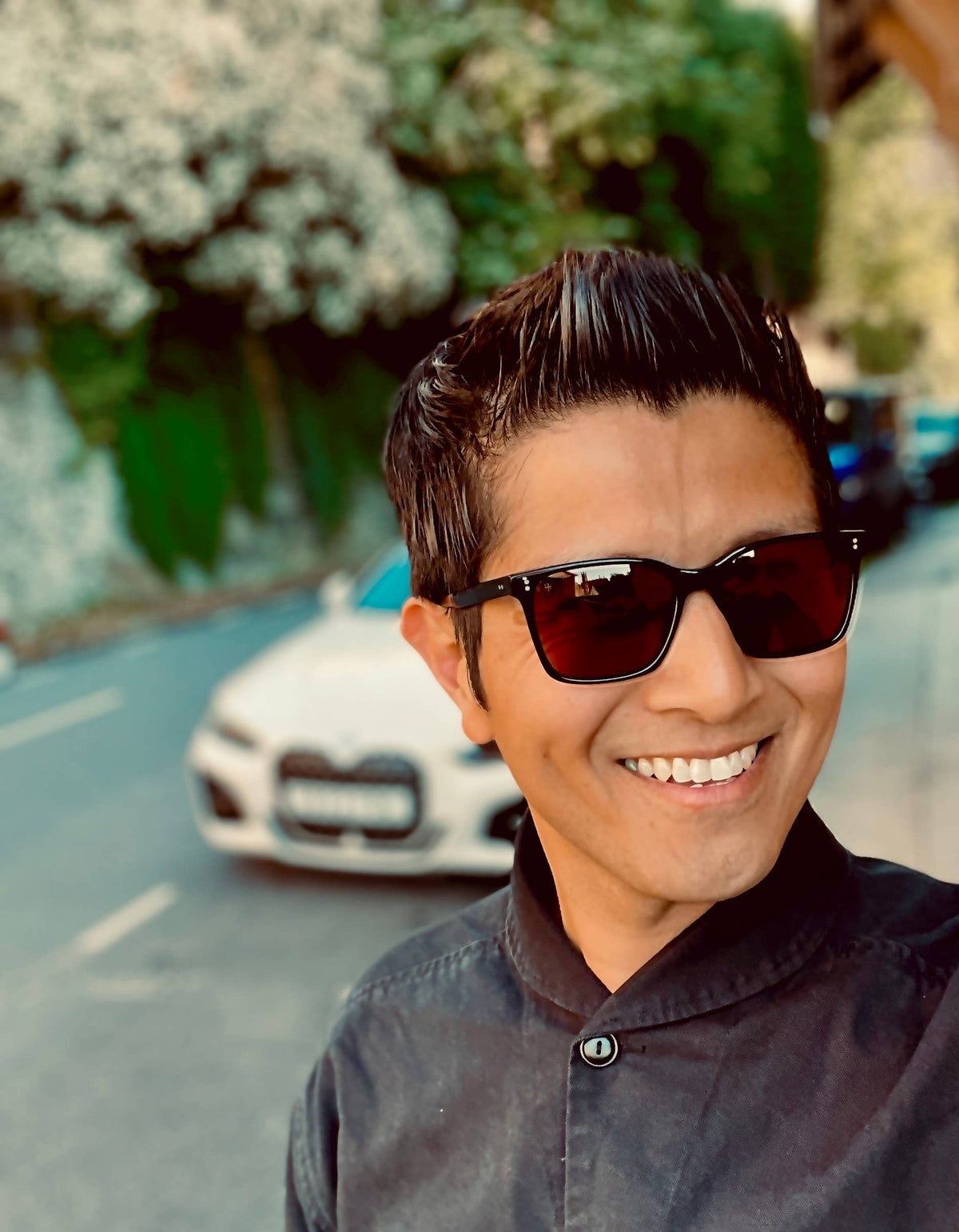 Tanner Unisex Sunglasses, Mazzucchelli Acetate Frame: Black/Brown