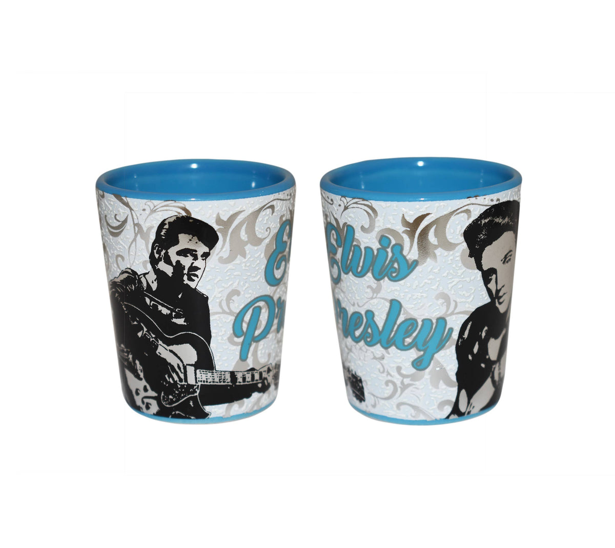 Elvis Shot Glass White Foil