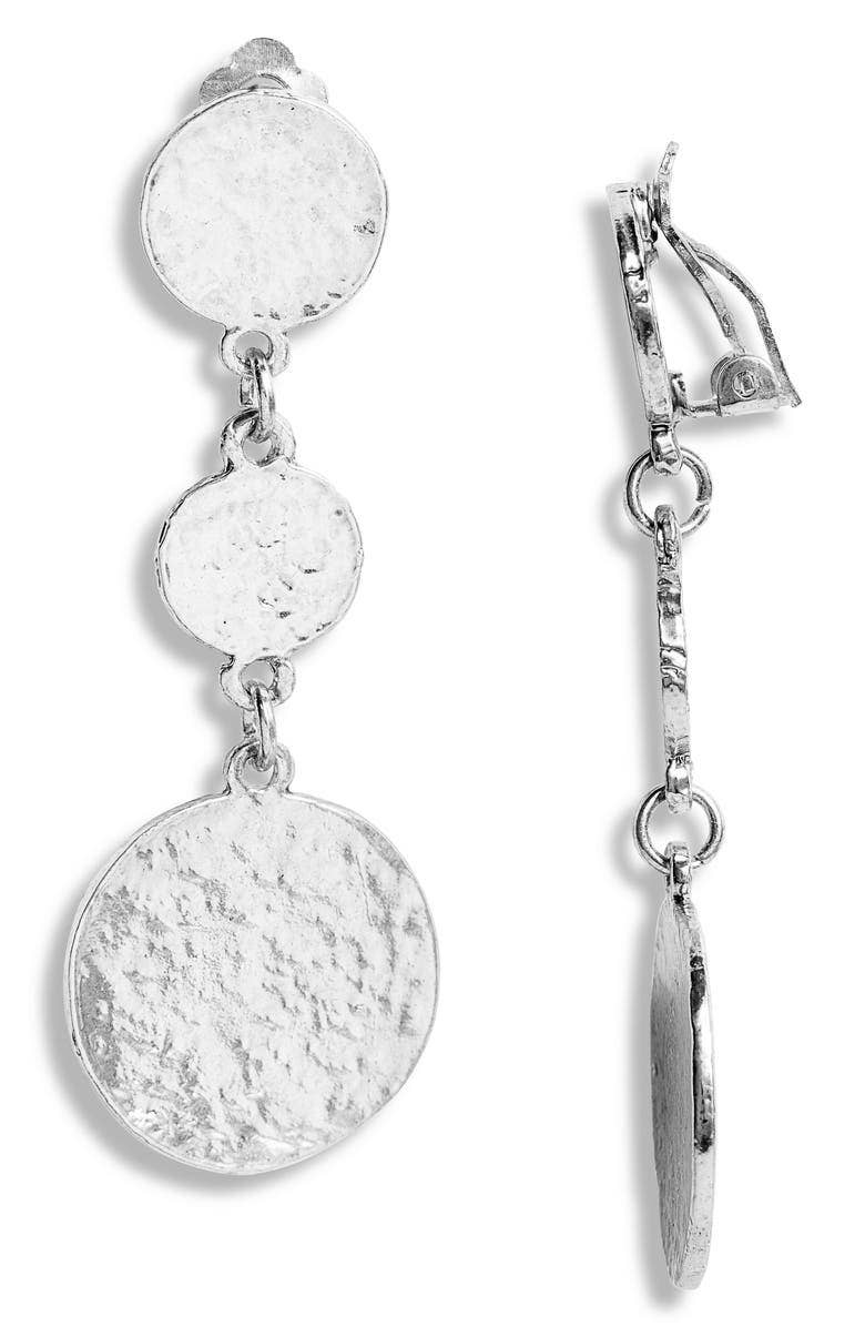 Coin drop clip on earring: Gold