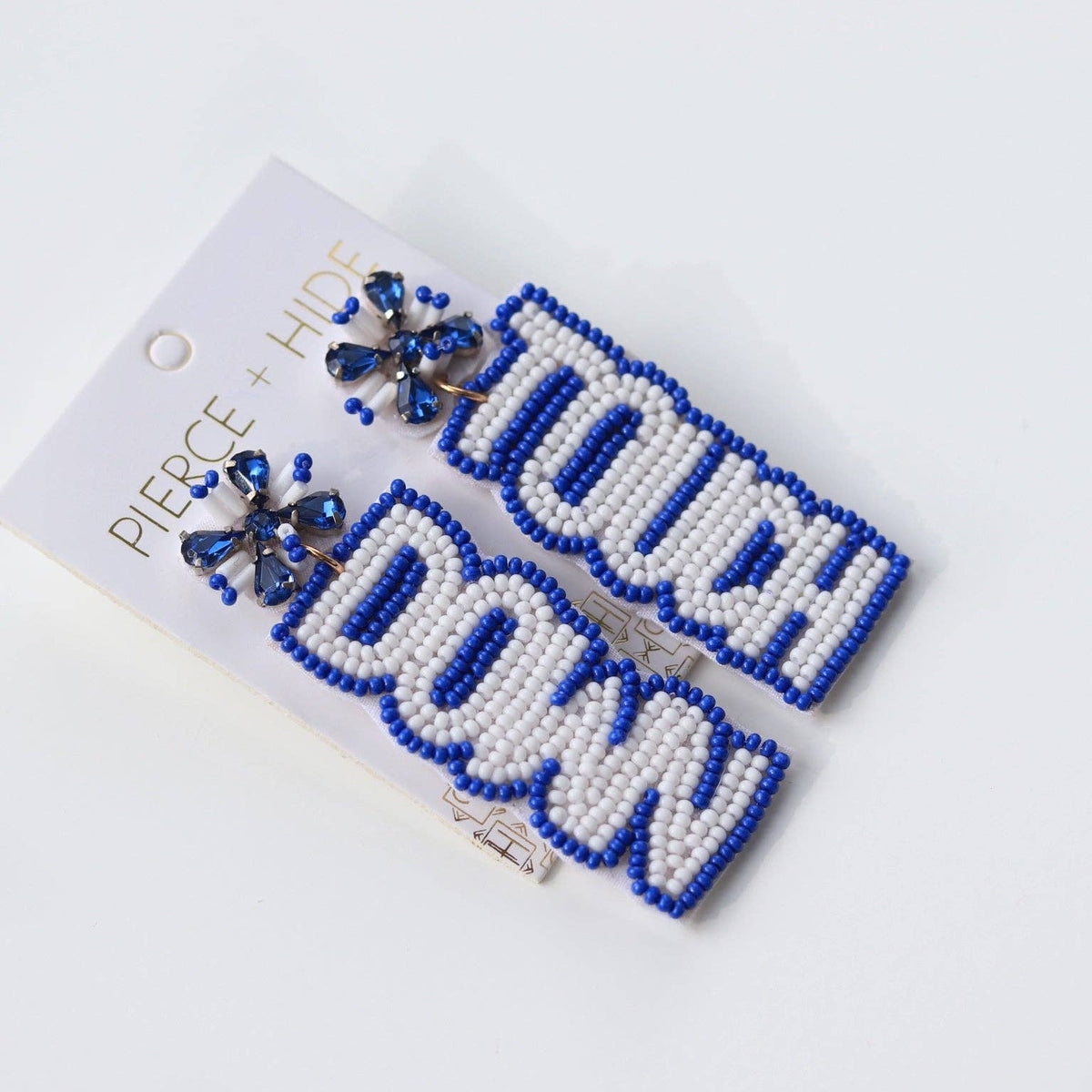 Custom Beaded Royal Touch Down Earrings | GAME DAY EARRINGS