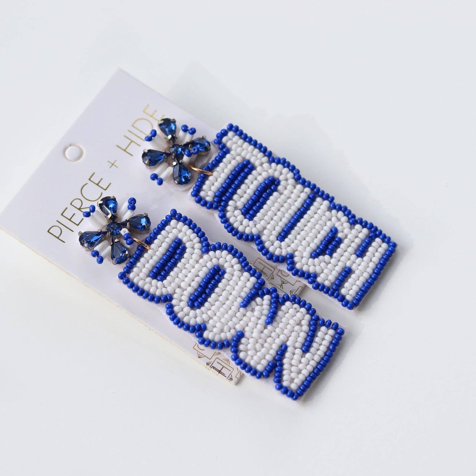 Custom Beaded Royal Touch Down Earrings | GAME DAY EARRINGS