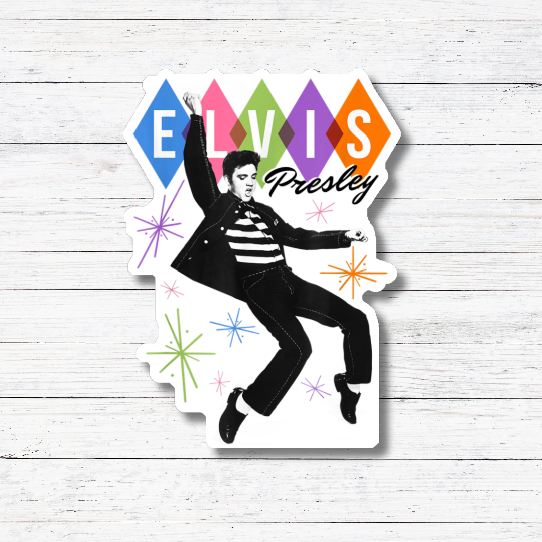 Retro Elvis- Elvis Stickers Glossy Vinyl