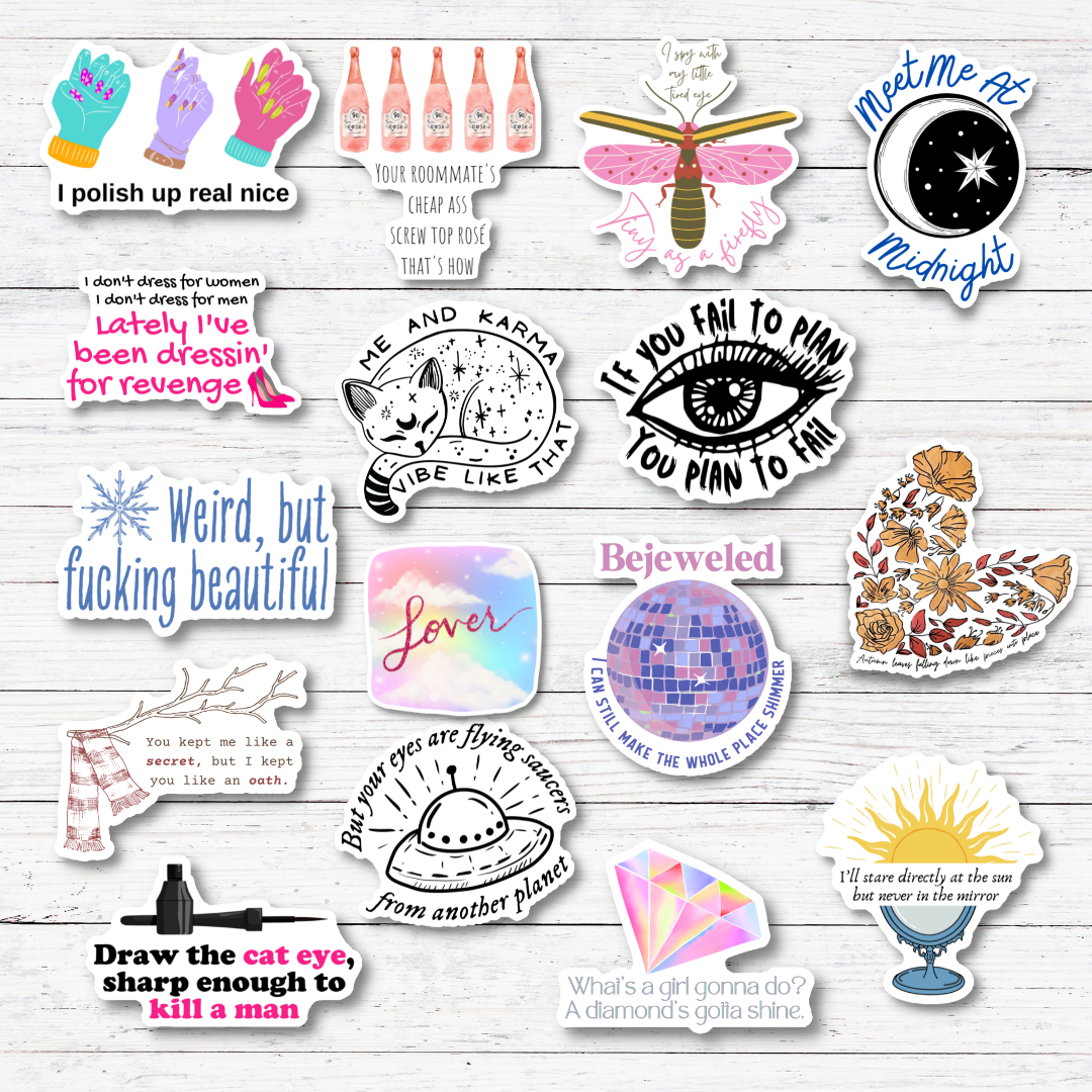 Me and Karma- Taylor Swift Lyrics Stickers Glossy Vinyl