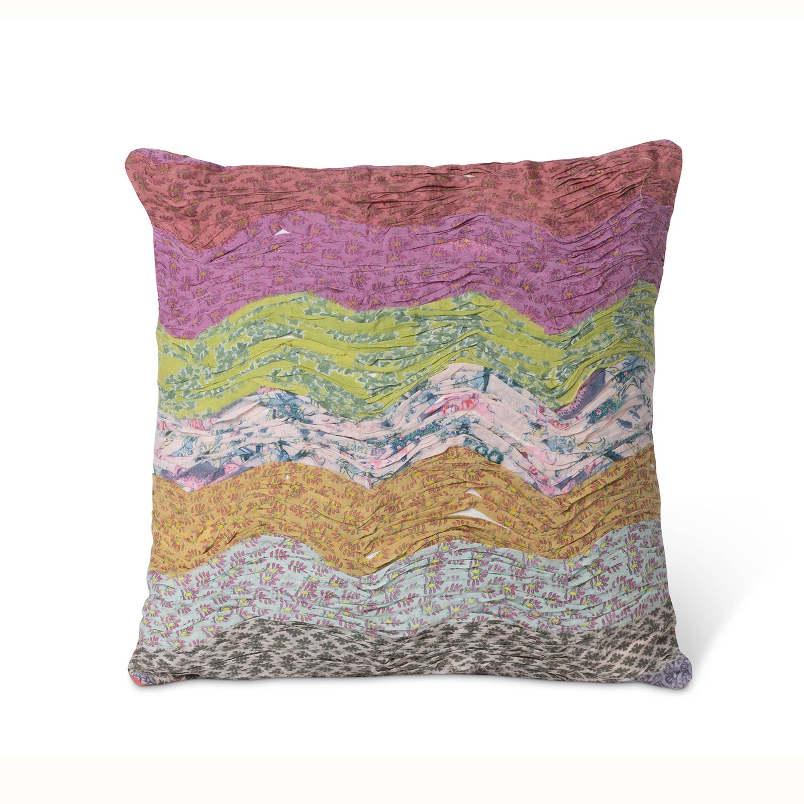 Handstitched Wave Pattern Pillow