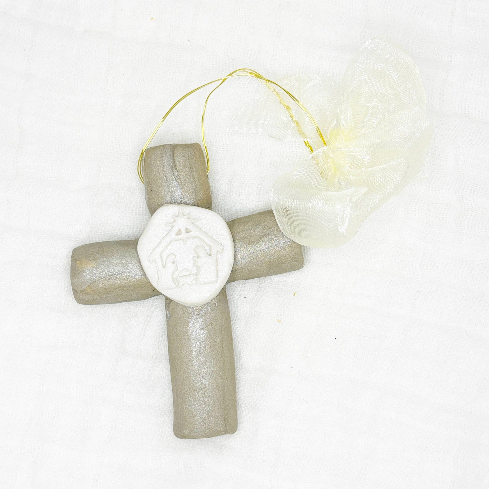 Joy or Nativity Prayer Crosses Ornament