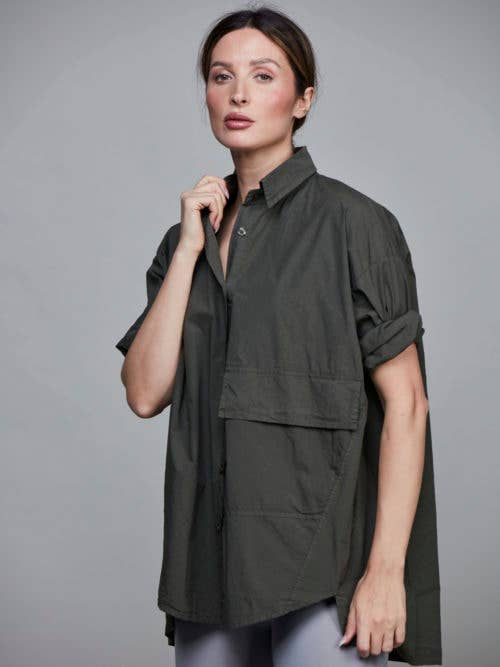 Pocket Cotton Short Shirt