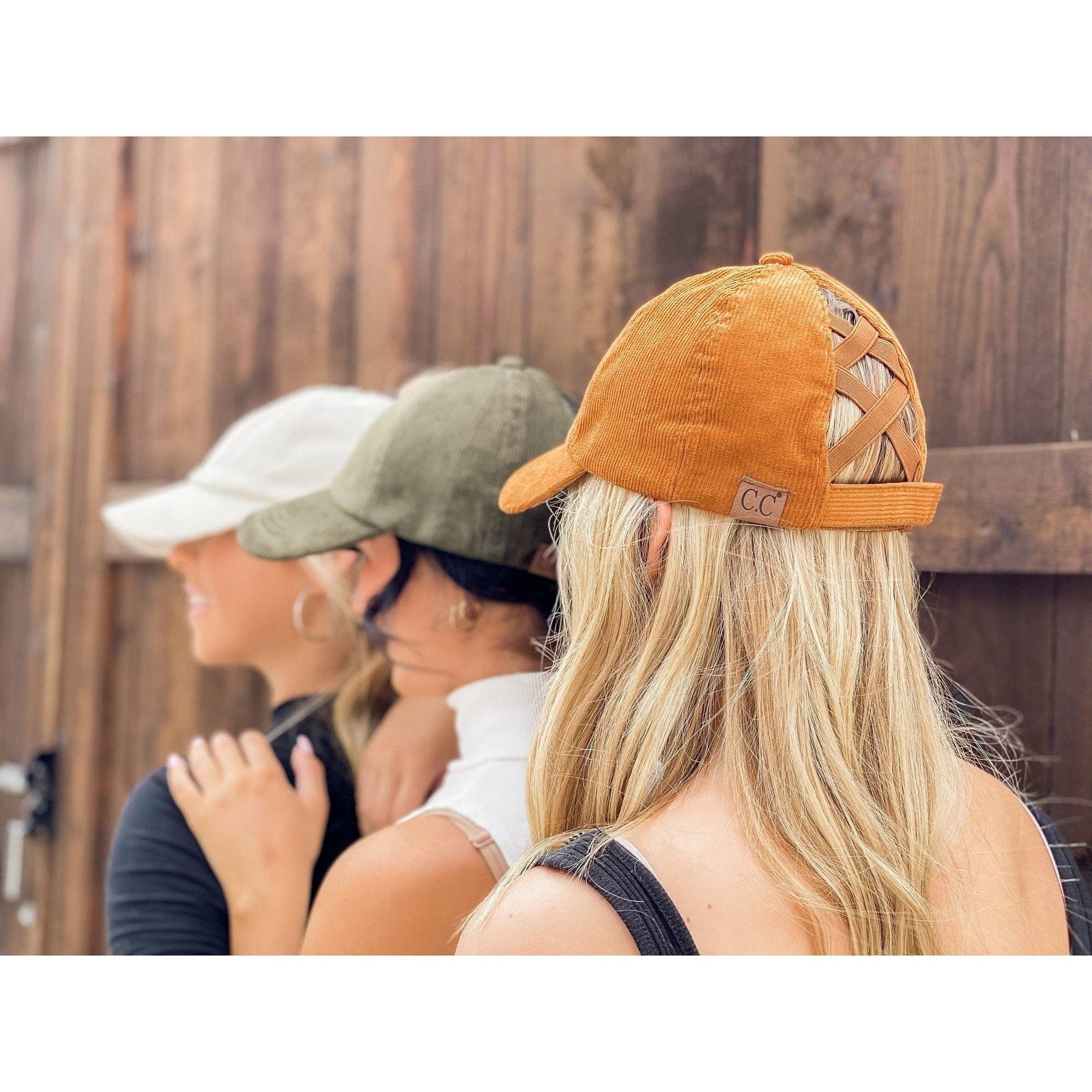Corduroy Criss Cross Pony Cap