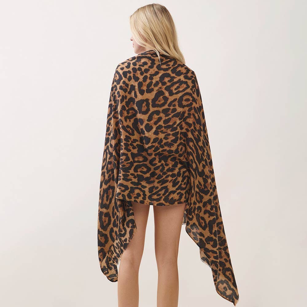 Leopard Print Wrap Scarf