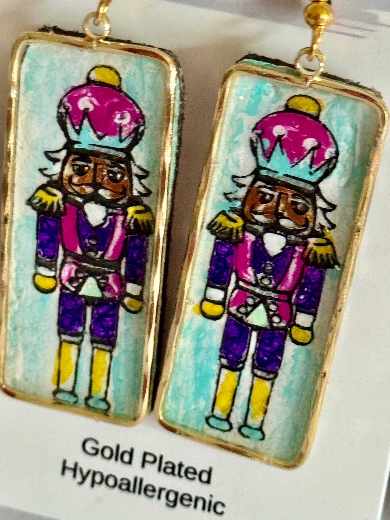 Nutcracker Hand Painted Leather Earring Collection