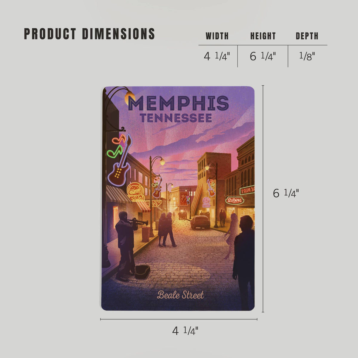 WOOD POSTCARD Beale St. Memphis, Tennessee