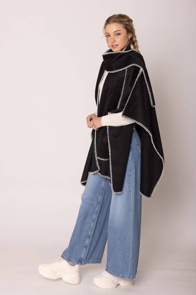 Scarf Ruana: Black