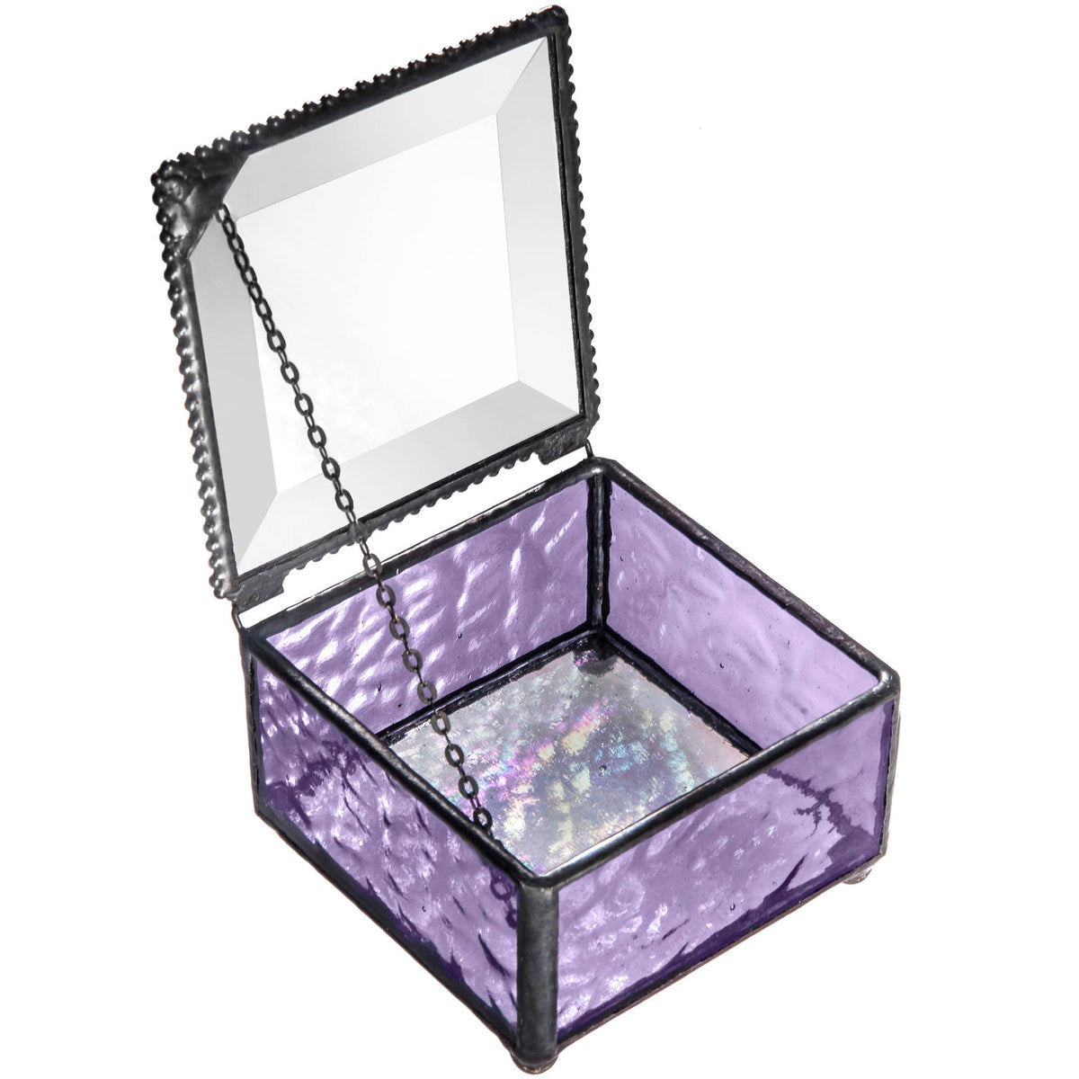 Purple Glass Keepsake Jewelry Box Gift For Her Box