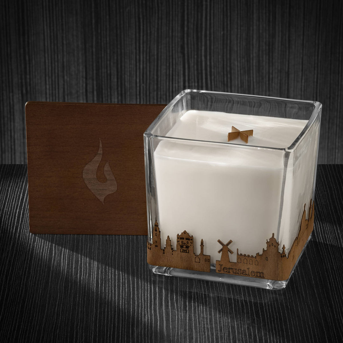 Wood Wrapped City Skyline Candle 4x4x4: Memphis Tennessee