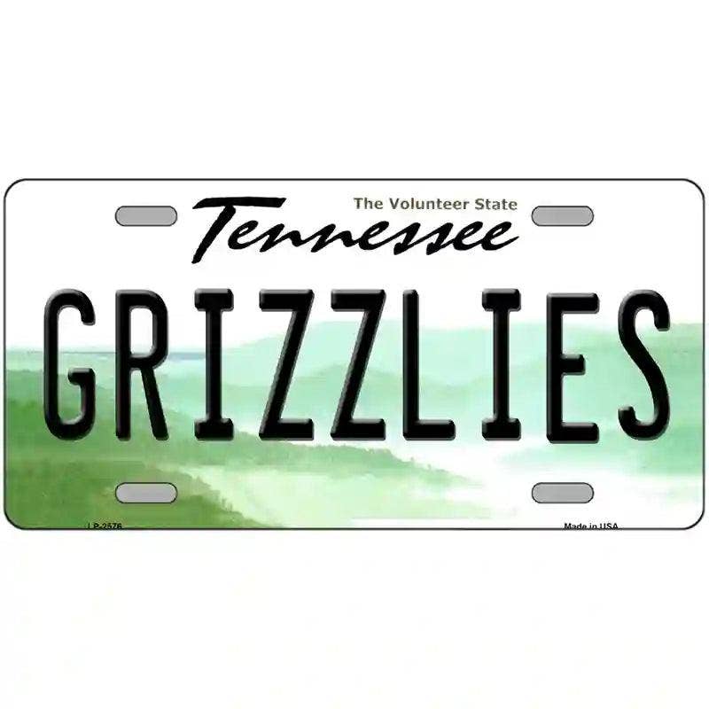 Grizzlies Tennessee Novelty State Metal License Plate
