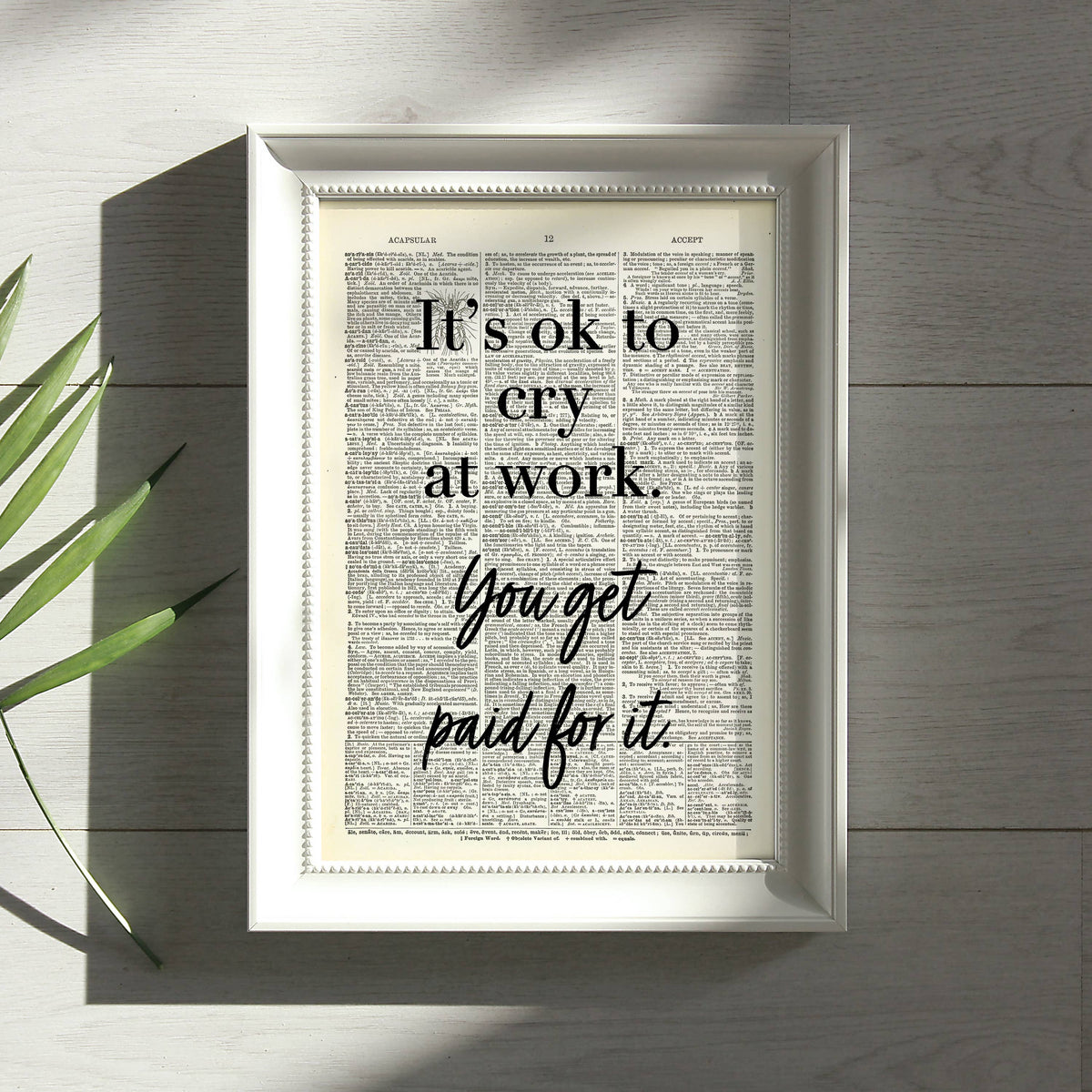Art Print Dictionary Page | It's Ok To Cry